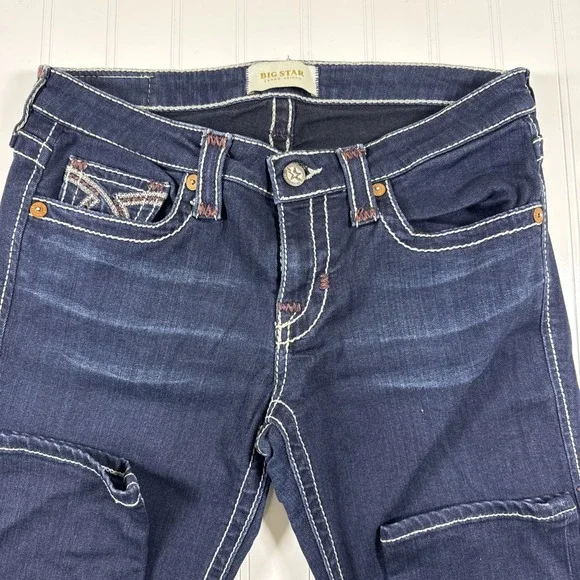 BIG STAR Western Jeans JENAE Skinny Dark Blue Stretch Denim Womens 29R - Picture 4 of 9